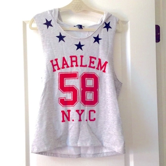 Forever 21 Muscle Tee NYC Harlem Hoodie NWOT - Picture 1 of 3